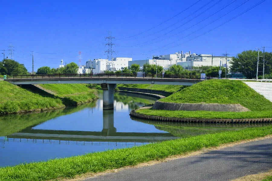 幸手放水路合流地点の中川