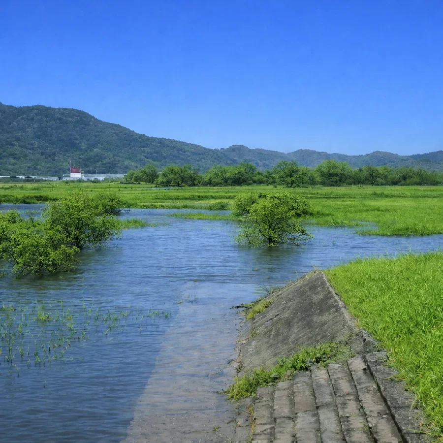 紀の川住吉川合流地点