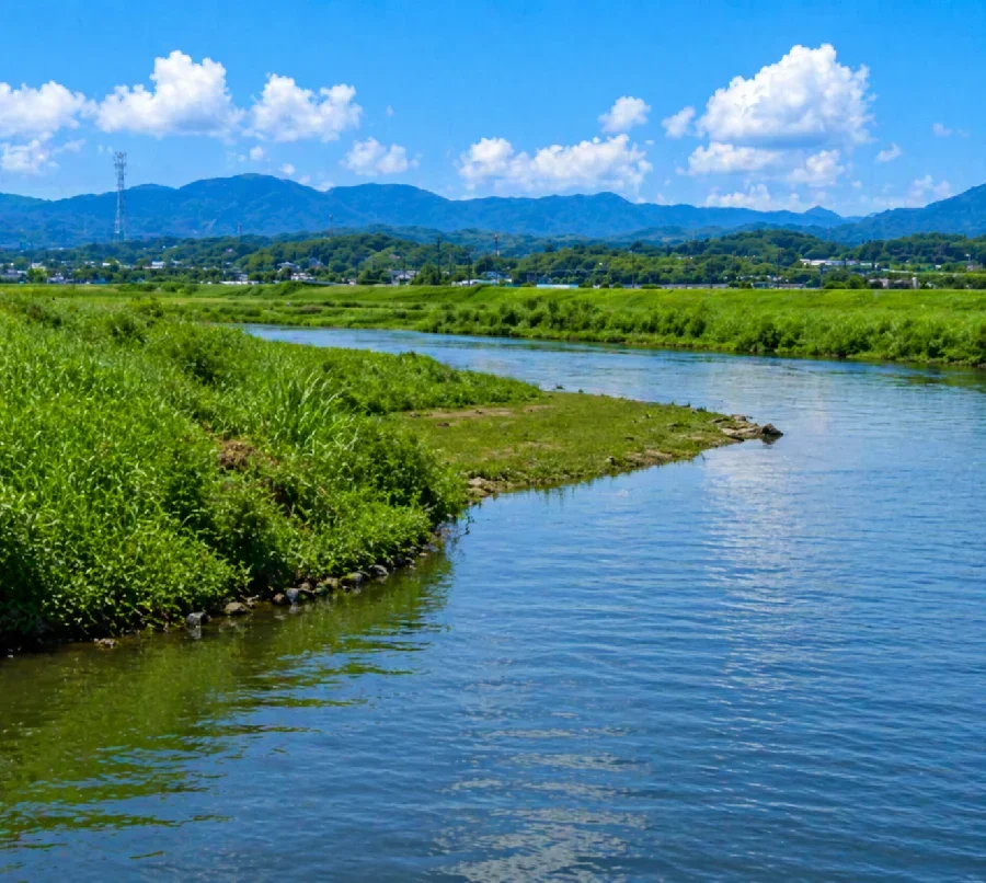 遠賀川鯰田大橋付近