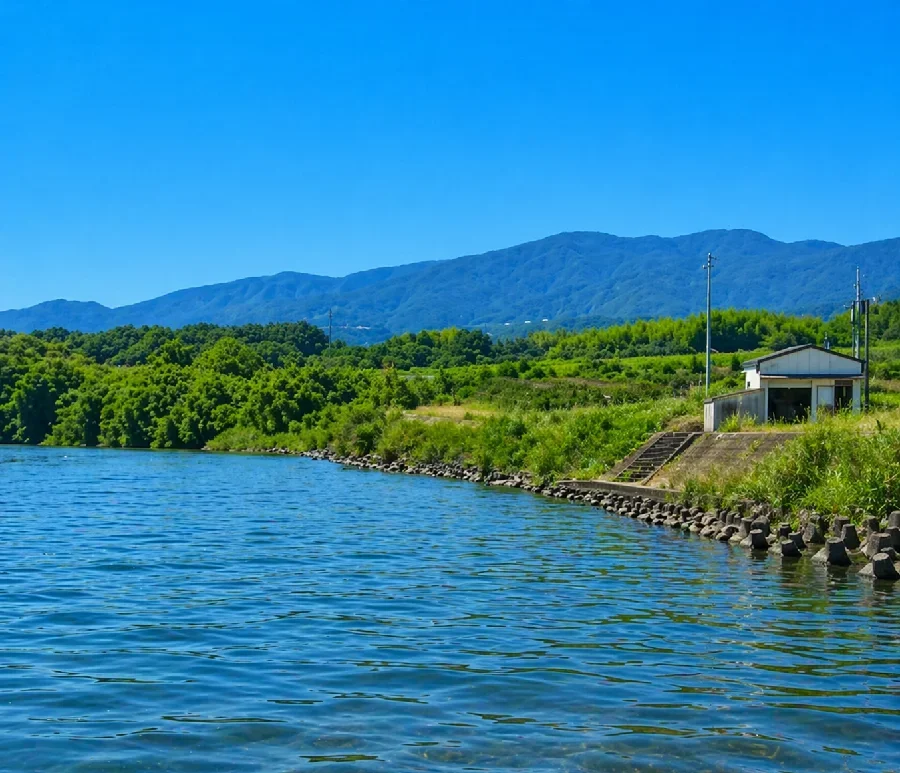 鳴門藍住大橋付近の旧吉野川