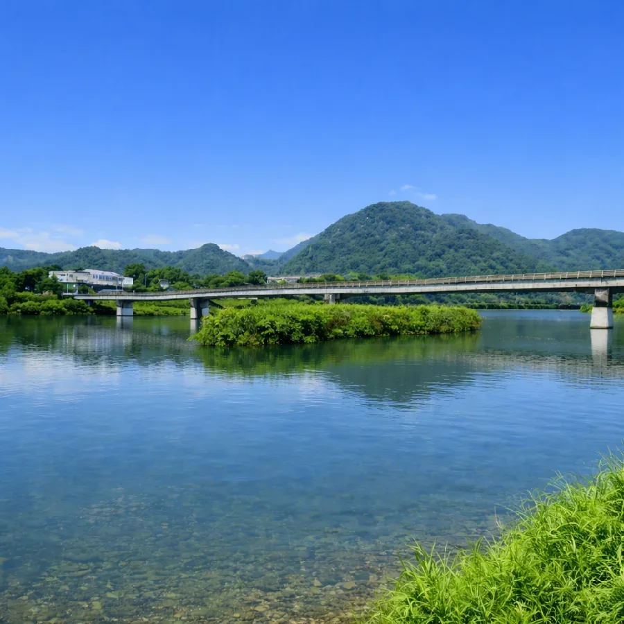桂川橋付近付近の様子