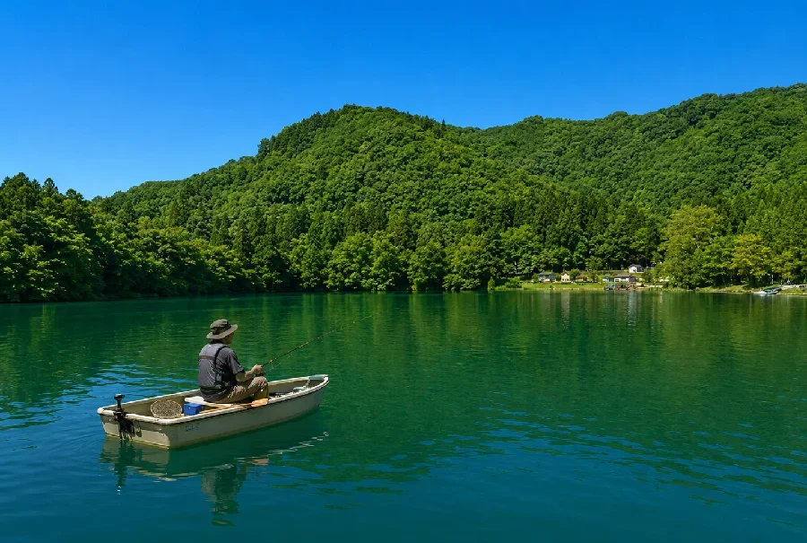 青木湖キャンプ場前