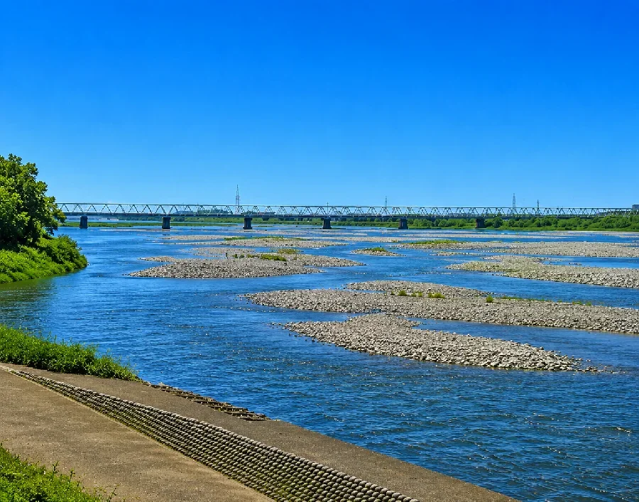 大井川東海道新幹線鉄橋周辺