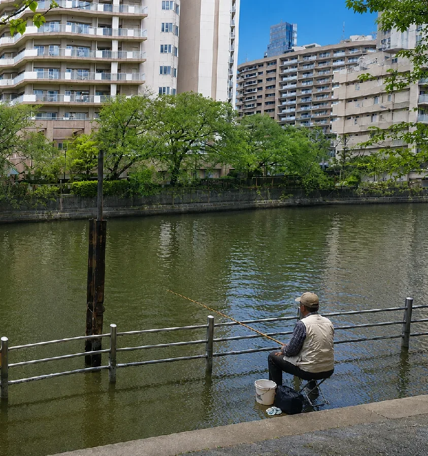 月島橋付近