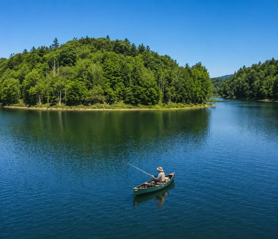 朱鞠内湖弁天島周辺