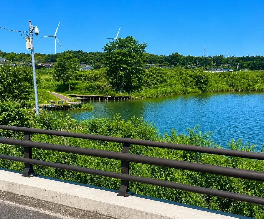 八郎潟野石橋付近