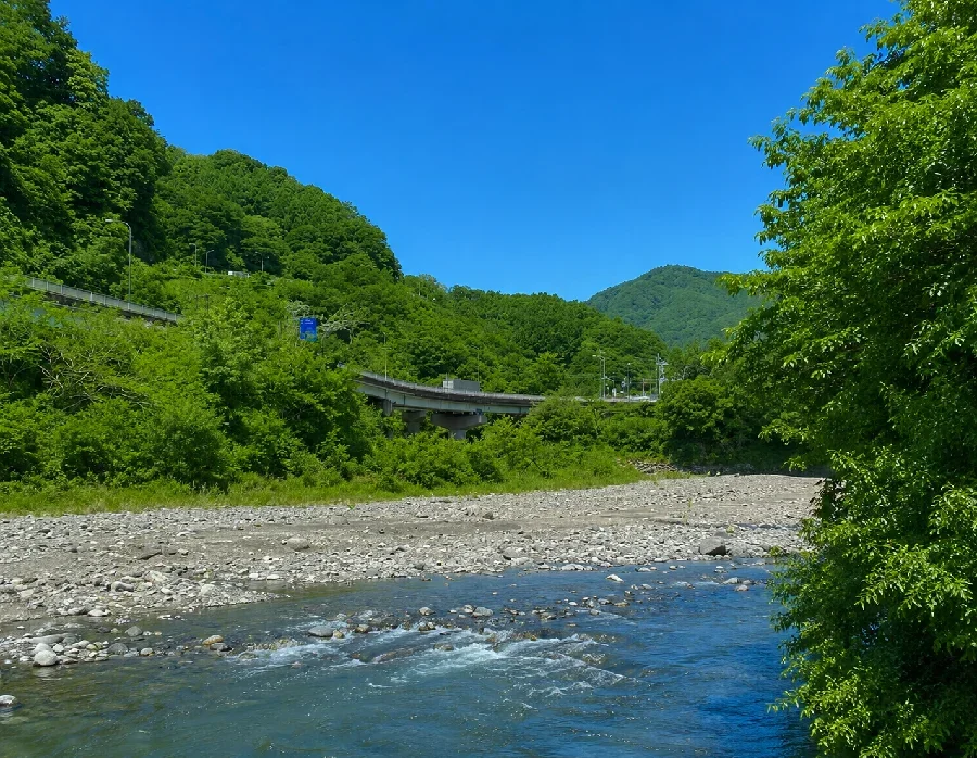 鮎沢川・河内川合流点付近
