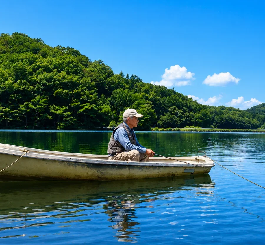 千代田湖中央ロープ