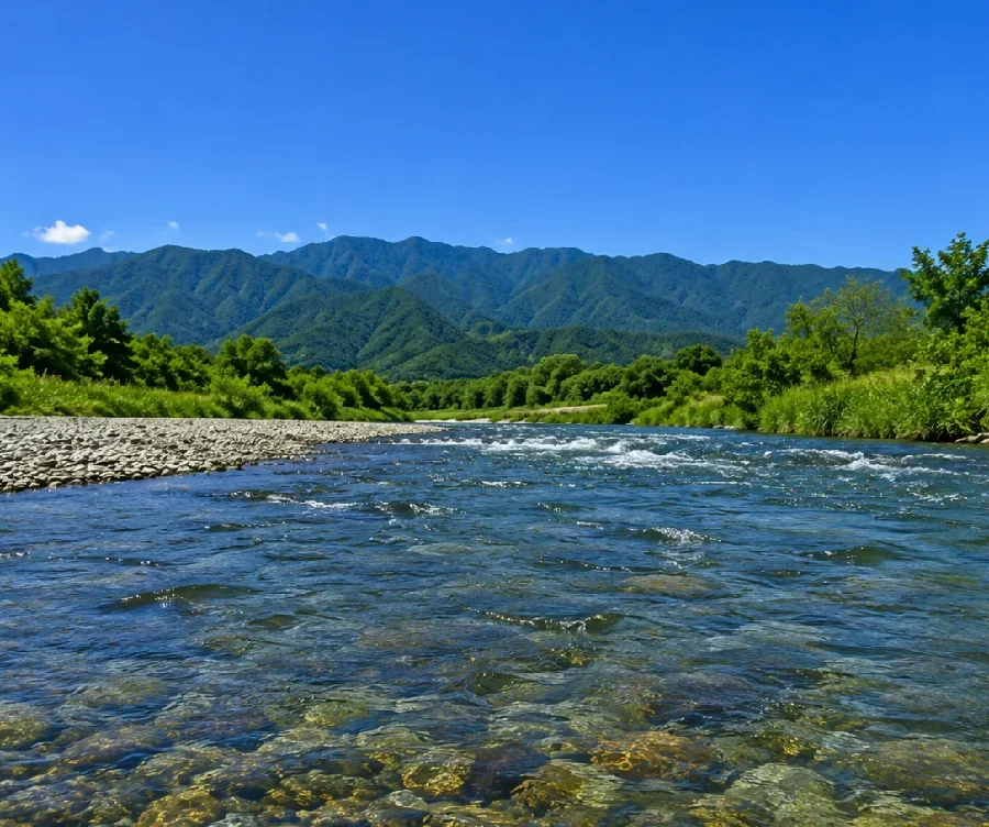 釜無川御勅使川合流点周辺