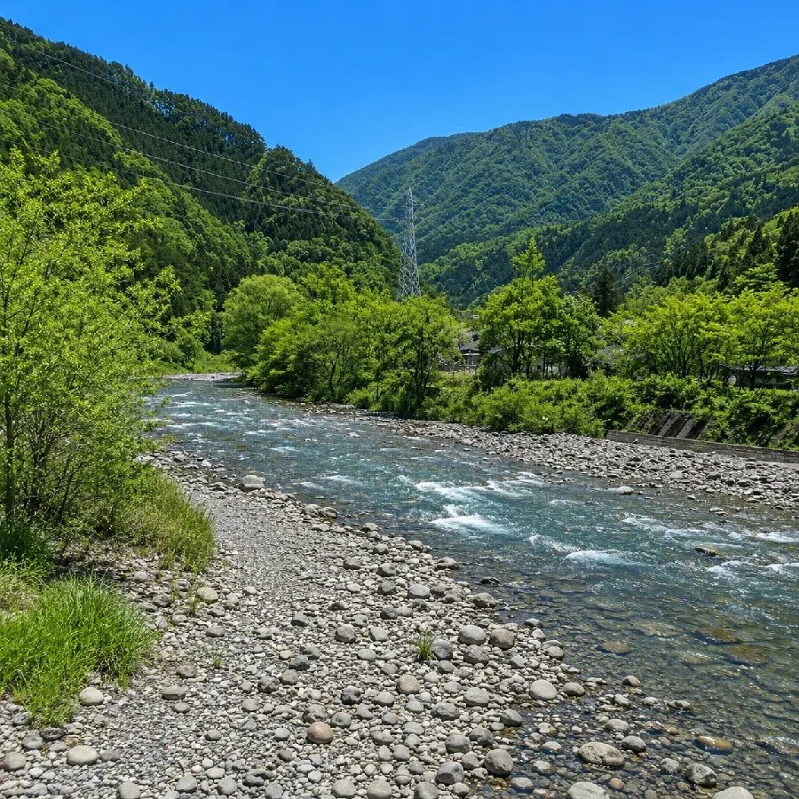 梓川島々谷川合流部