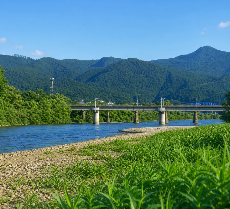 米代川二ツ井大橋付近