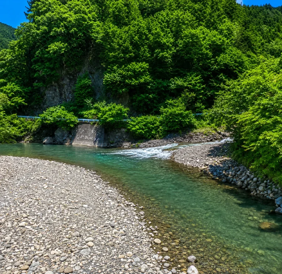 梓川雑炊橋周辺