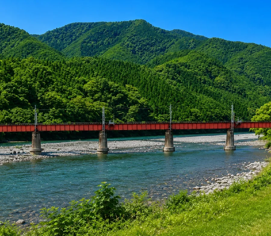 大井川笹間川合流点