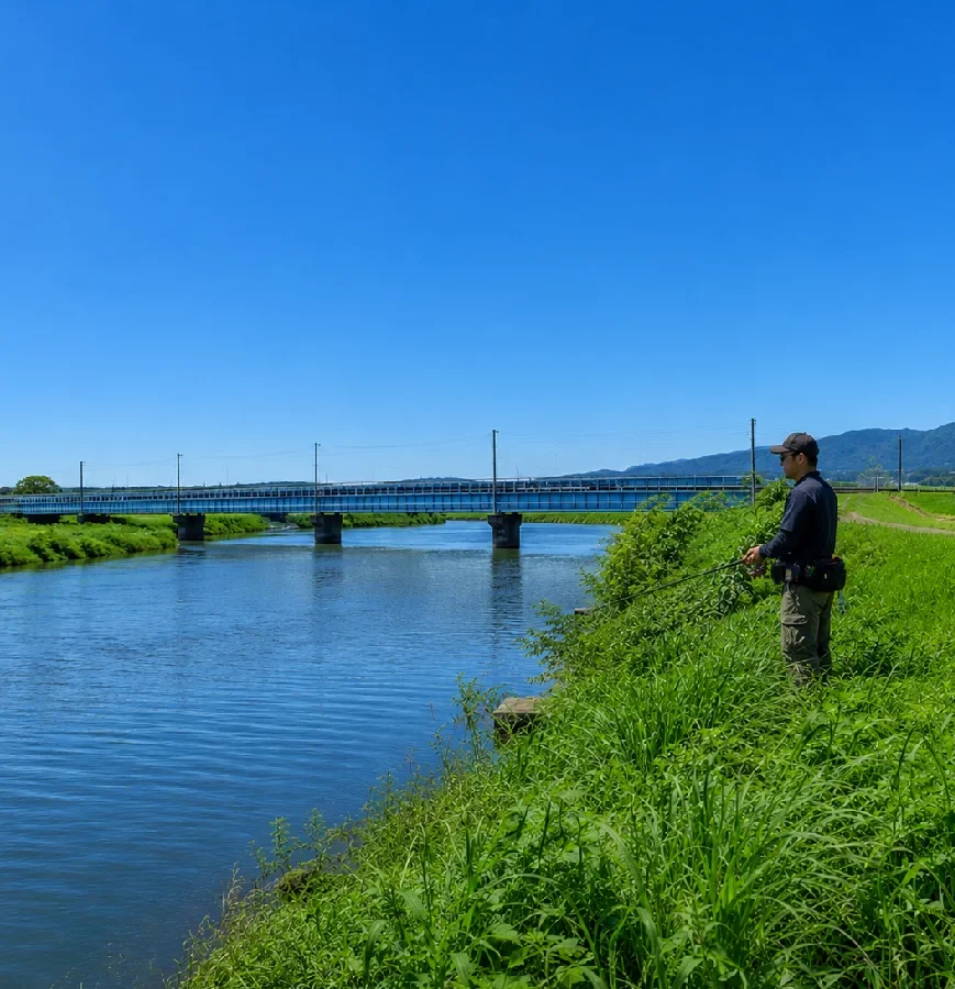 恋瀬川JR常磐線鉄橋付近