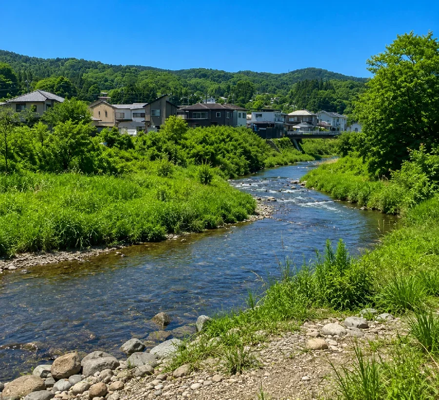入間川飯能市浄化センター付近