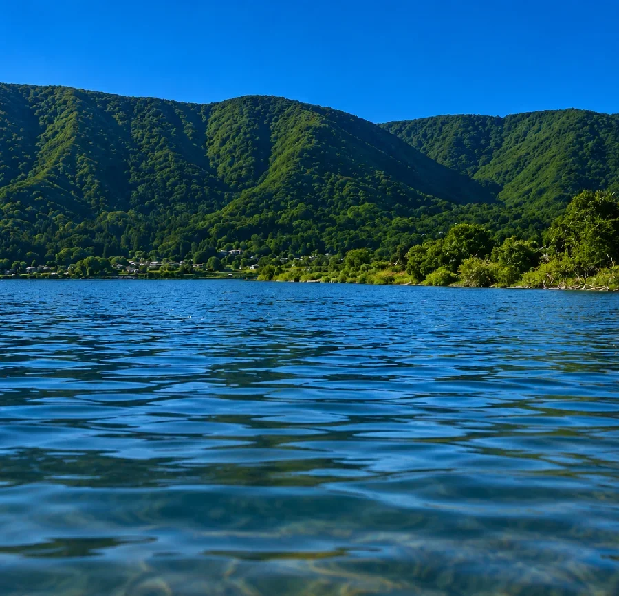 木崎湖海ノ口駅前付近