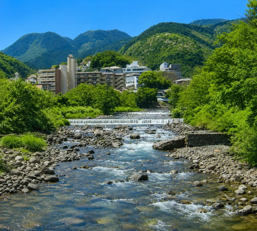 箱根早川山崎の吊り橋周辺