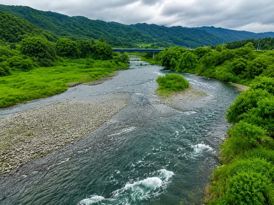中津川三川合流点地点付近