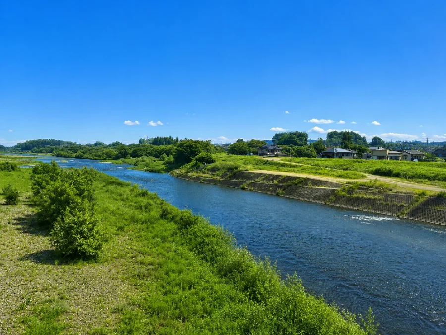 鬼怒川阿久津大橋付近