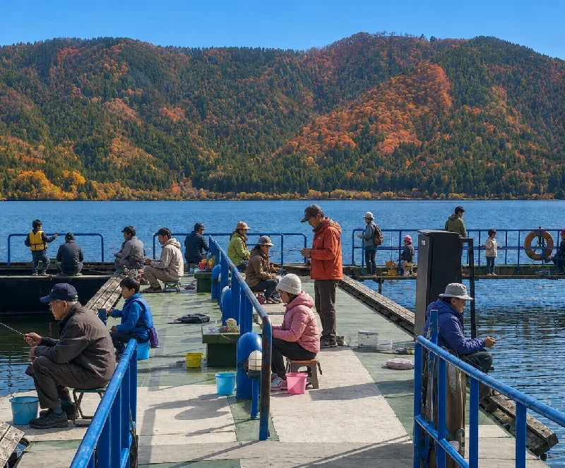 余呉湖川並釣桟橋