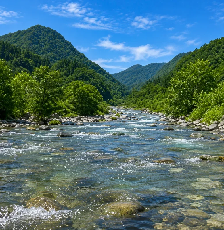 常願寺川称名川出合付近