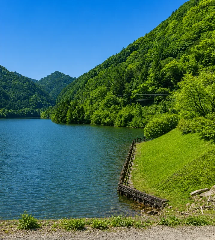 朝倉ダム堰堤周辺