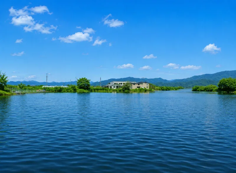 西の湖長命寺川流出口