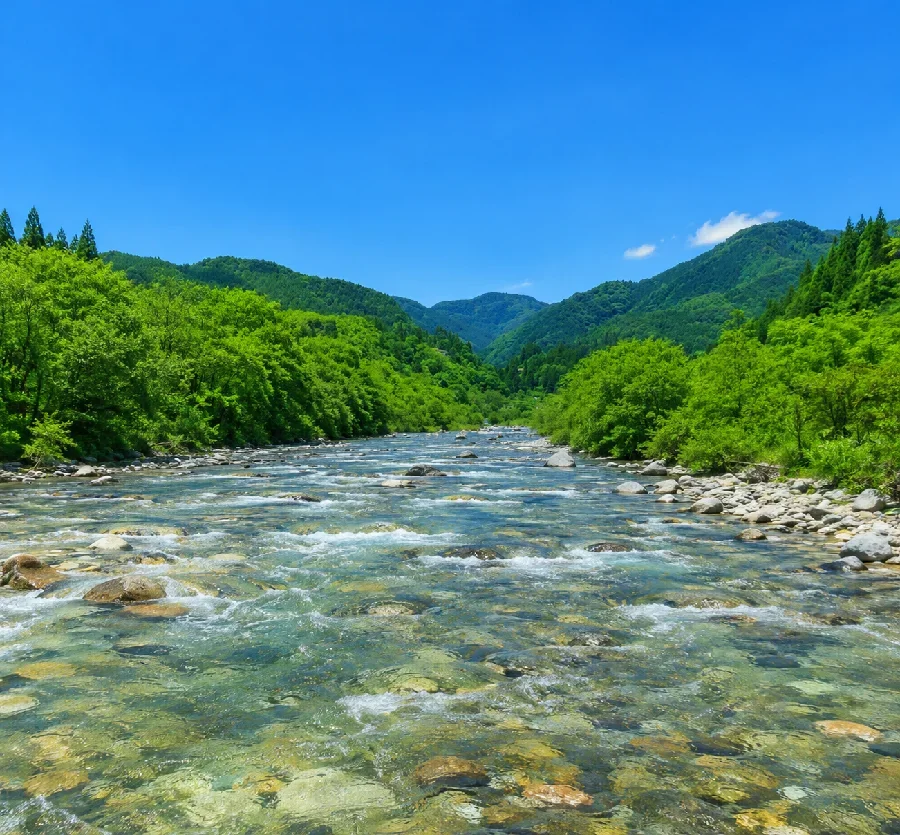 付知川塔の岩橋周辺
