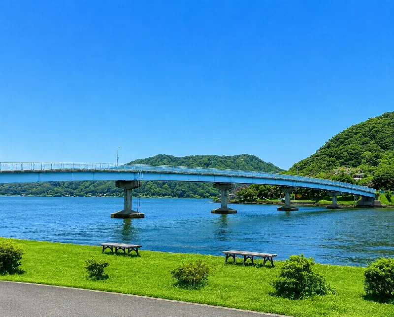 湖山池青島大橋周辺