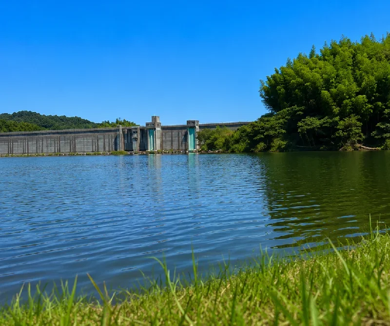 山神ダムダムサイト対岸の岬