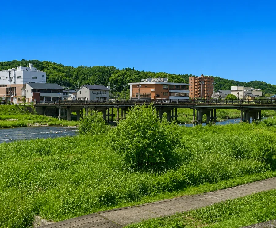 土岐川中央橋周辺