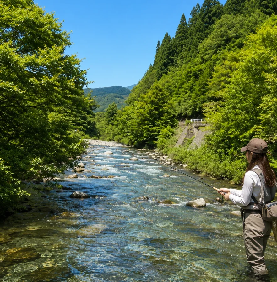 石徹白川石徹白橋周辺