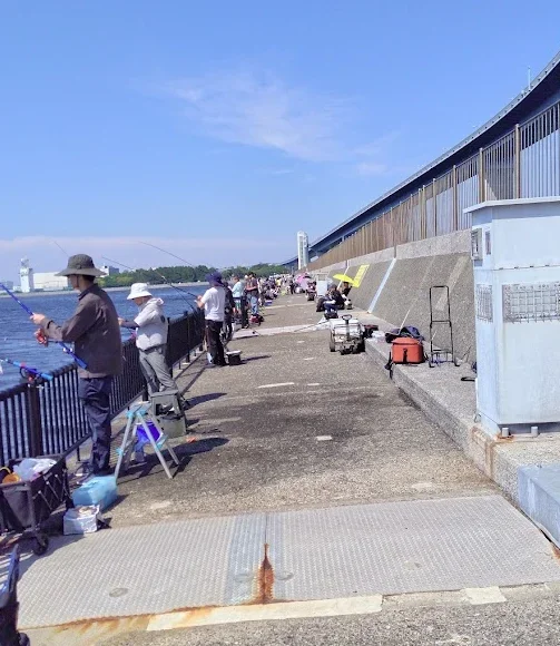 若洲海浜公園海釣り施設の様子